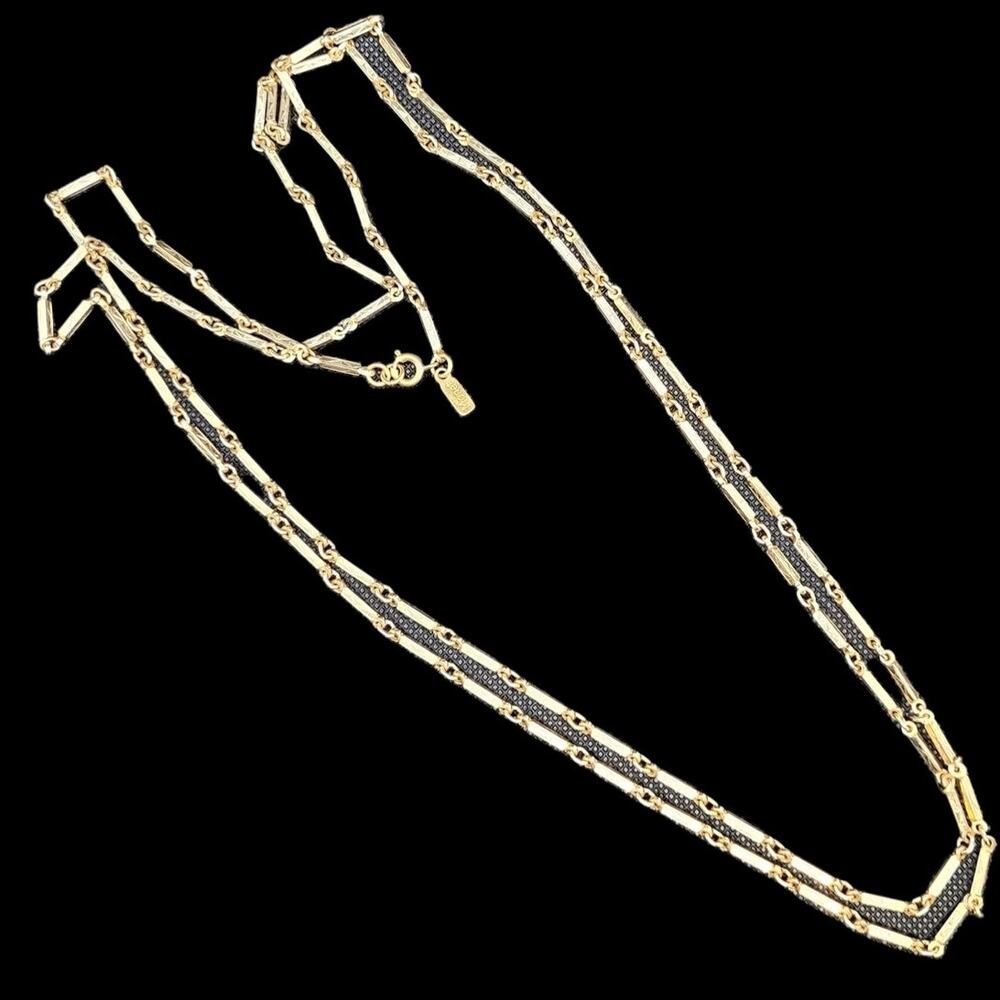 Grandmillennial‎ Vintage Monet Chain Necklace Yellow Tone Statement Classic